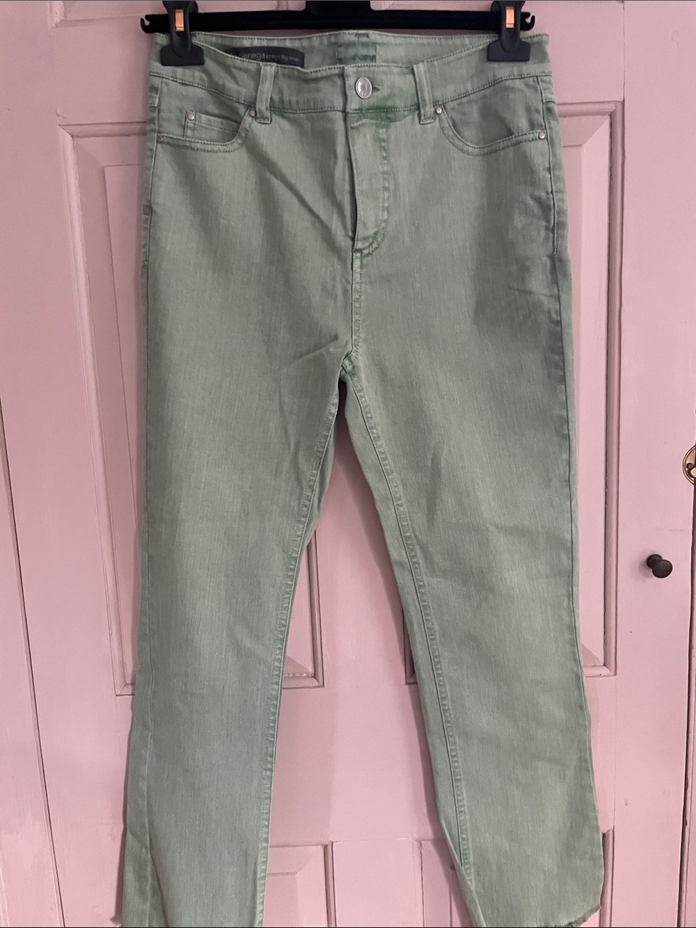 ecru Mint Green Straight Leg Jeans